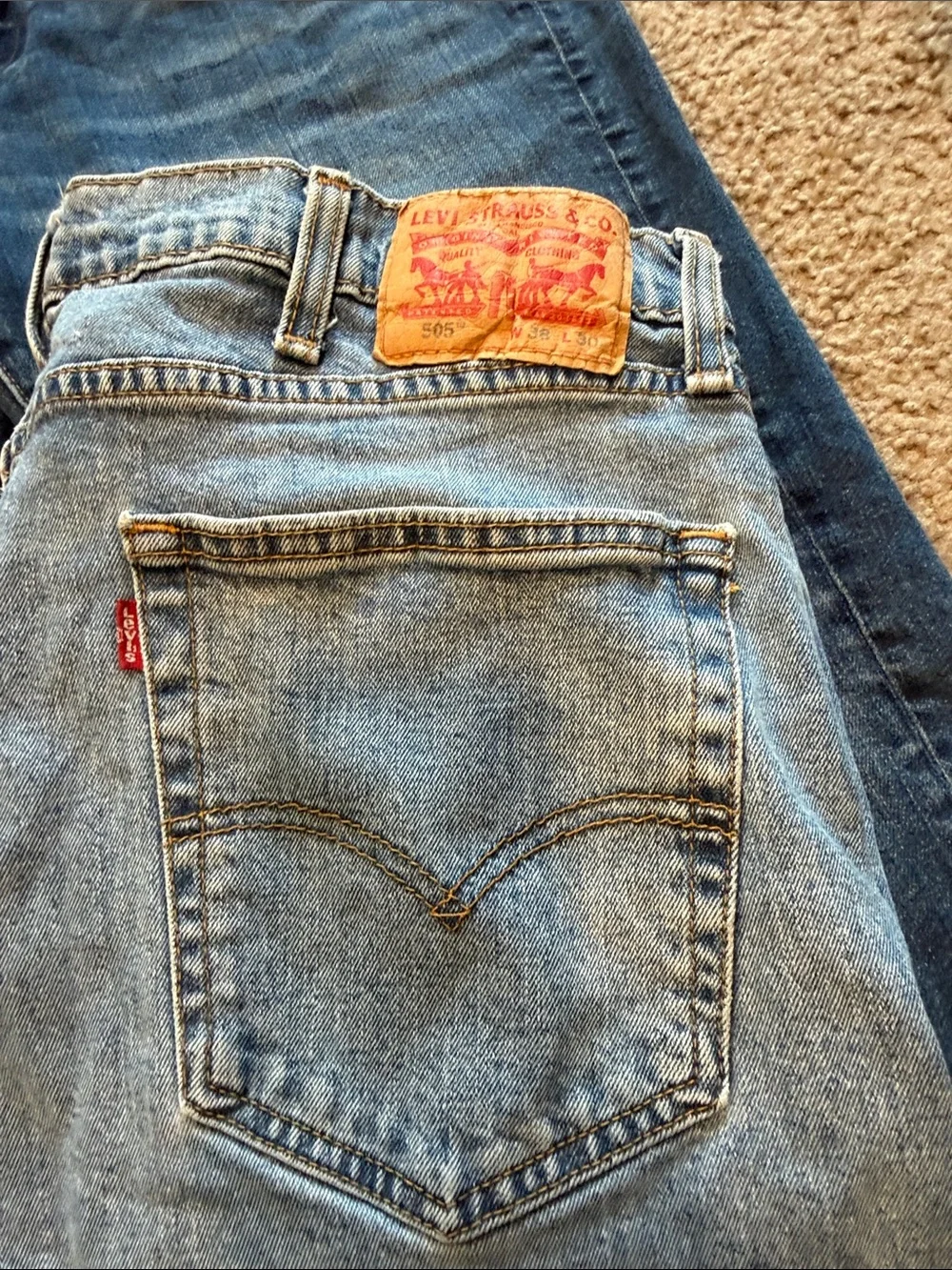 B71 Levi’s Style 505 Light Blue Jeans, 38X30